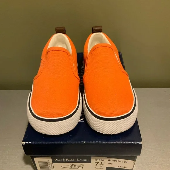 Polo by Ralph Lauren Kids Orange Slip-On Sneakers 7.5 - Picture 4 of 4